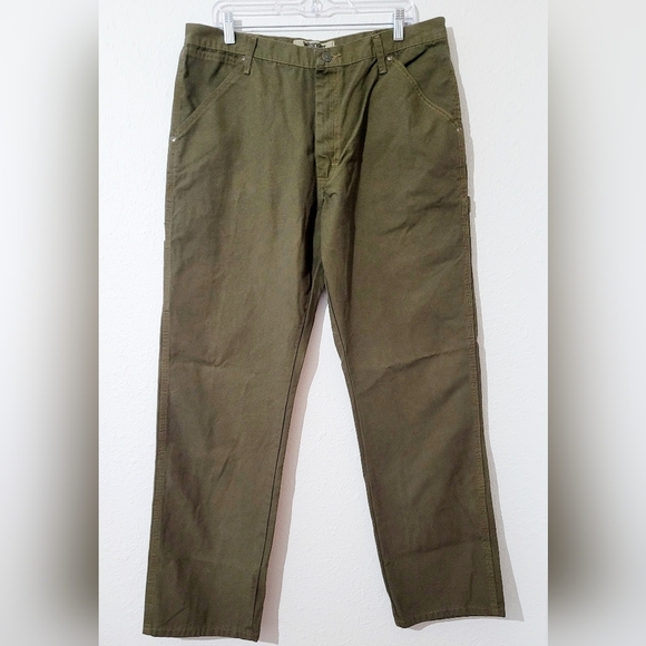 Men's Wrangler Authentic Carpenter Pants Size 36x34 Workpants 100% Cotton - Picture 2 of 10